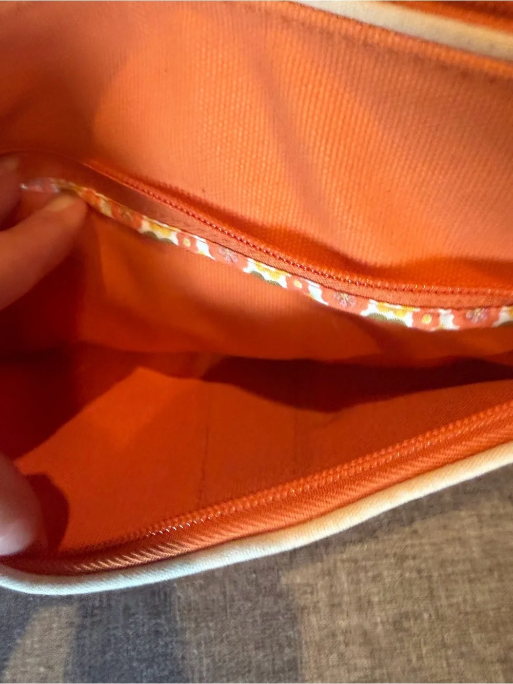 Vera Bradley Orange Canvas Pouch with Logo Patch
